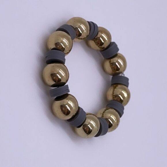 NWT Wool + Pepper Co. Gray & Gold Stackable Ring - Picture 2 of 6